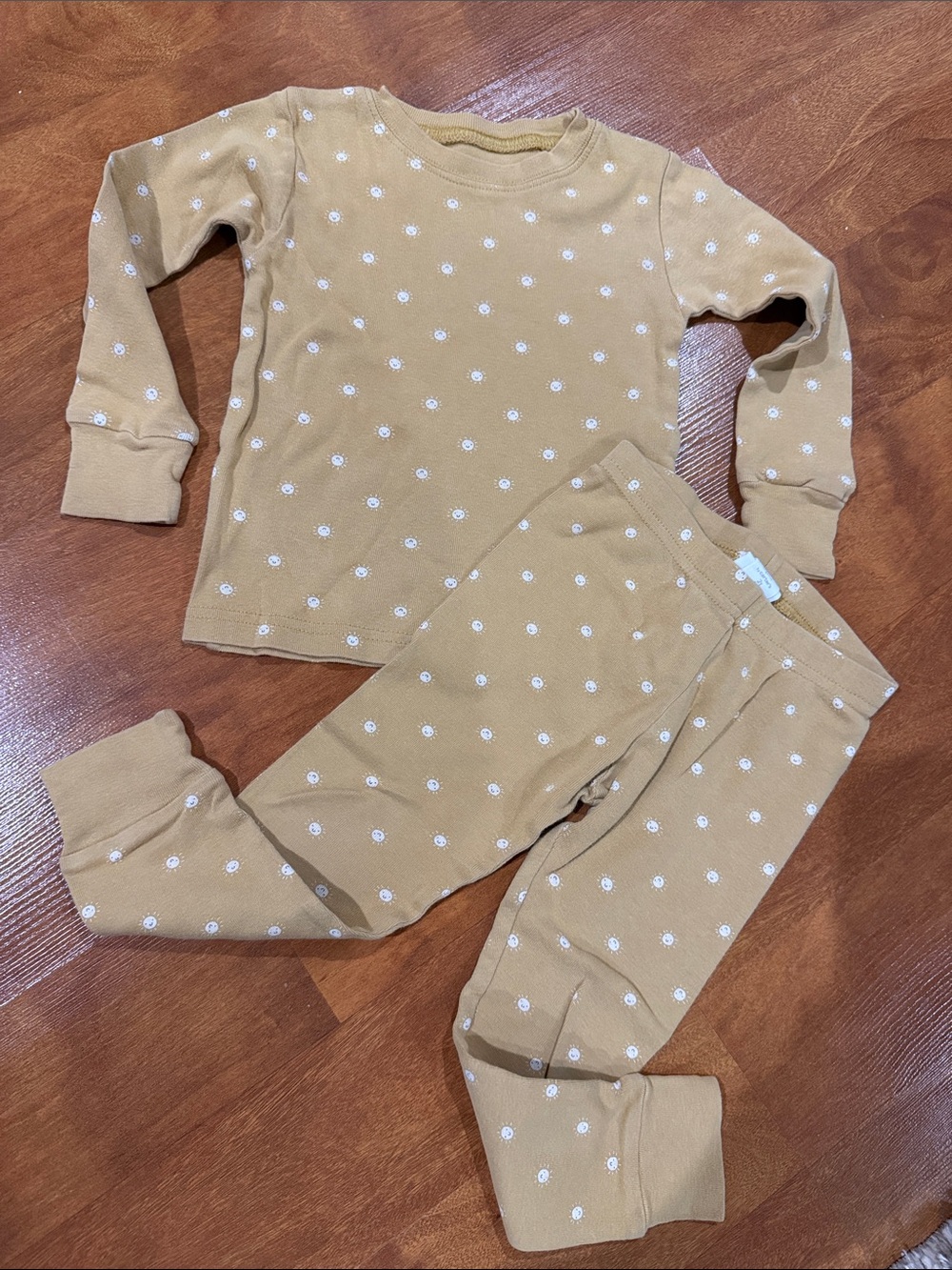 Mustard Daisy Long-Sleeve Kids Pajama Set